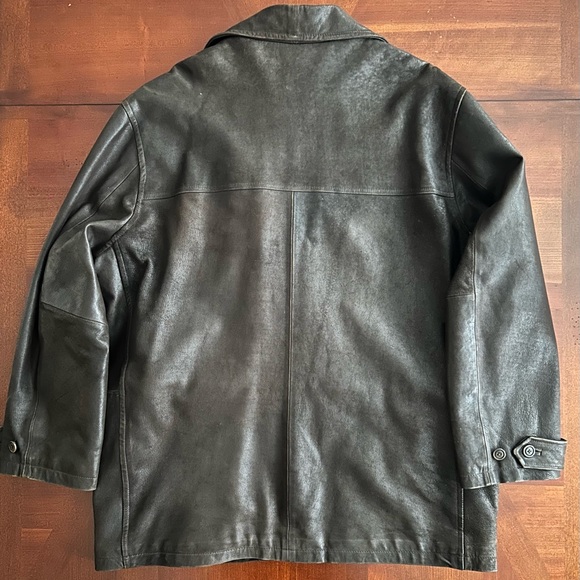 Vintage Banana Republic 3/4 Length Brown Leather Coat - Picture 13 of 16